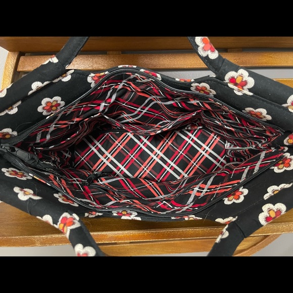 ⭐️Vera Bradley Gabby Satchel Handbag Zipper Pirouette Black - Picture 10 of 13